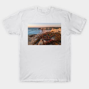 Sunset in beach with rocks in Porto Covo in Alentejo, Portugal T-Shirt